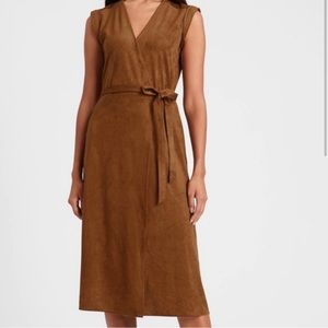 Banana Republic Faux Vegan Suede Wrap Dress